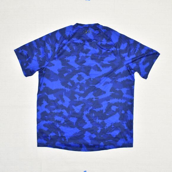 Under Armour Polyester Blue Size L Tech Tee Crew Neck Camouflage Short Sleeve - Picture 3 of 8